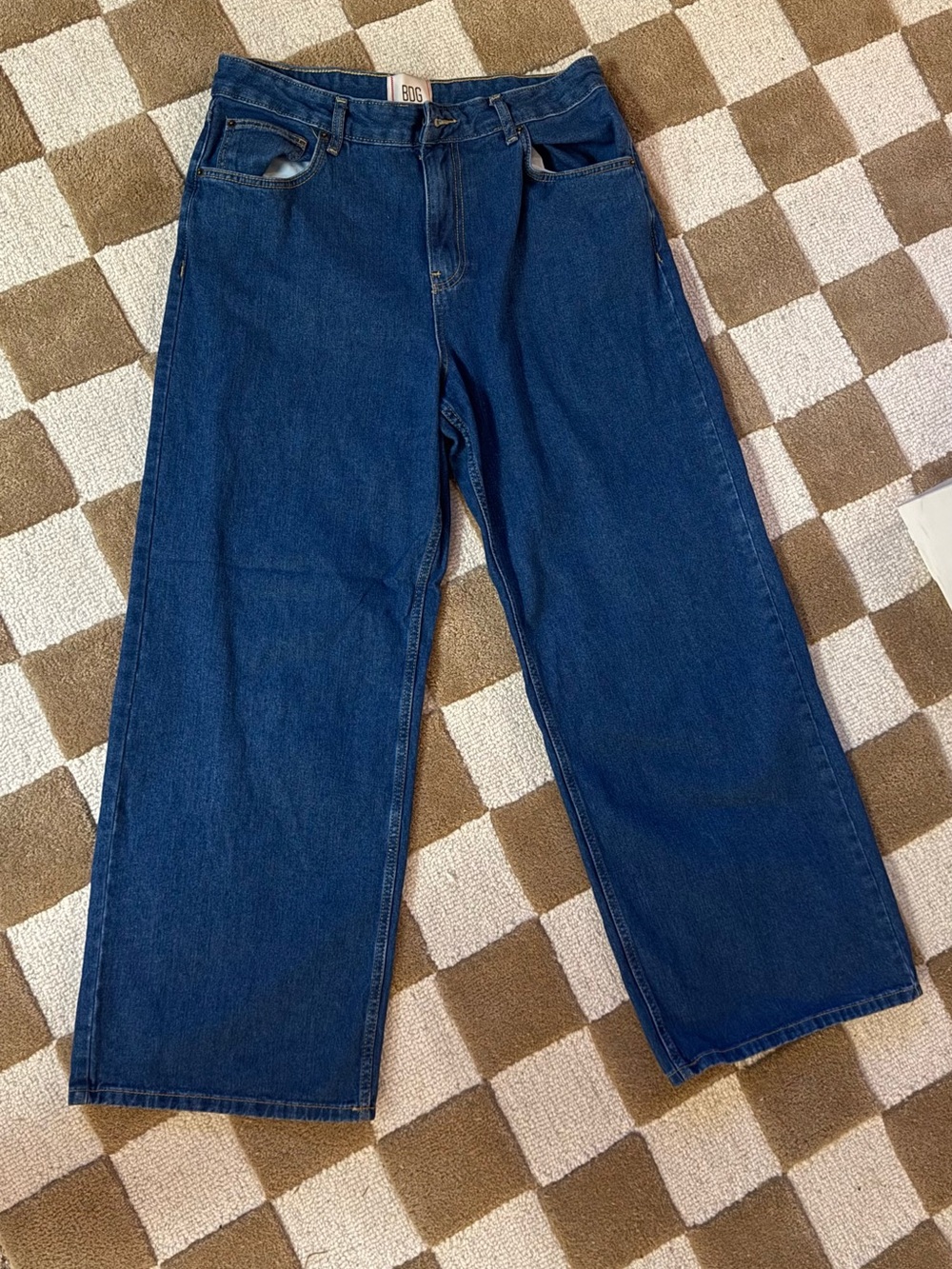 BDG women’s Relaxed Wide-Leg Jeans in Deep Blue